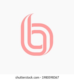 Logotipo de letra minúscula b hecho de cinta. Logo sencillo y elegante. Adecuado para diversos tipos de empresas.