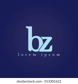 lowercase b and z vector logo. bz initial design template for download