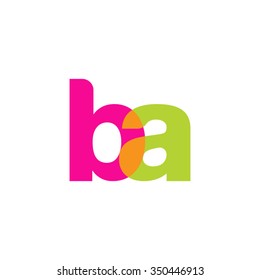 lowercase ba logo, pink green overlap transparent logo, modern lifestyle logo