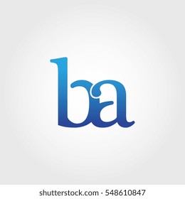 Lowercase ba Logotype. Blue Letter Logo. Letter Abbreviations. Vector Template Element.