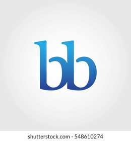 Lowercase bb Logotype. Blue Letter Logo. Letter Abbreviations. Vector Template Element.