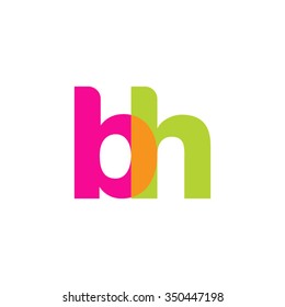 lowercase bh logo, pink green overlap transparent logo, modern lifestyle logo