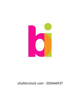 lowercase bi logo, pink green overlap transparent logo, modern lifestyle logo