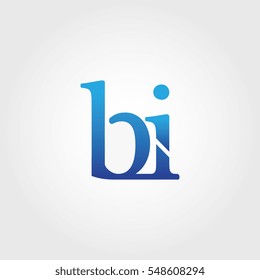 Lowercase bi Logotype. Blue Letter Logo. Letter Abbreviations. Vector Template Element.