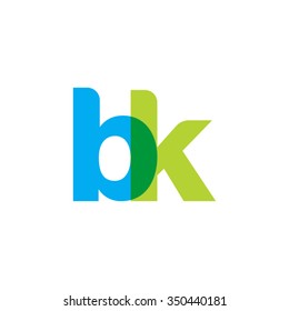 lowercase bk logo, blue green overlap transparent logo