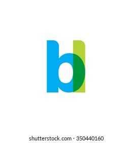 lowercase bl logo, blue green overlap transparent logo