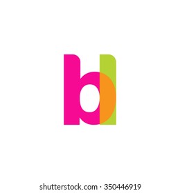 lowercase bl logo, pink green overlap transparent logo, modern lifestyle logo
