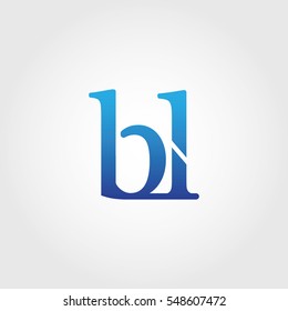 Lowercase bl Logotype. Blue Letter Logo. Letter Abbreviations. Vector Template Element.