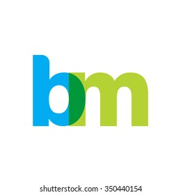 lowercase bm logo, blue green overlap transparent logo