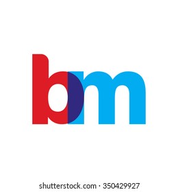 lowercase bm logo, red blue overlap transparent logo