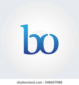 Lowercase bo Logotype. Blue Letter Logo. Letter Abbreviations. Vector Template Element.