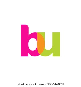 lowercase bu logo, pink green overlap transparent logo, modern lifestyle logo