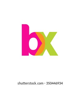 lowercase bx logo, pink green overlap transparent logo, modern lifestyle logo