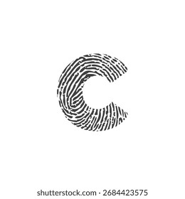 c Fingerabdruck-Logo-Design in Kleinbuchstaben