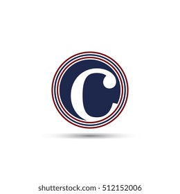 lowercase c layered circles logo vector.