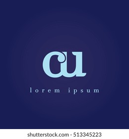 lowercase c and u vector logo. cu initial design template for download