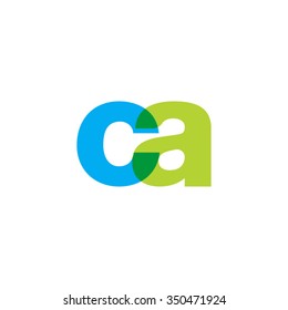 lowercase ca logo, blue green overlap transparent logo