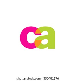 lowercase ca logo, pink green overlap transparent logo, modern lifestyle logo