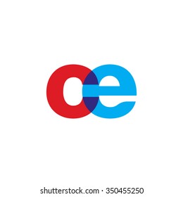 lowercase ce logo, red blue overlap transparent logo