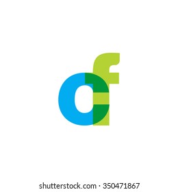 lowercase cf logo, blue green overlap transparent logo