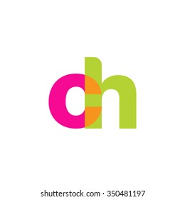 lowercase ch logo, pink green overlap transparent logo, modern lifestyle logo
