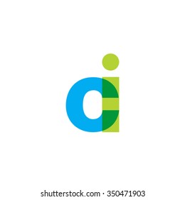 lowercase ci logo, blue green overlap transparent logo