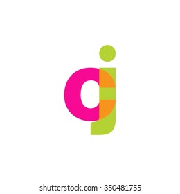 lowercase cj logo, pink green overlap transparent logo, modern lifestyle logo