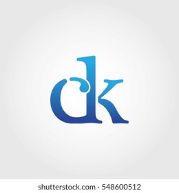 Lowercase ck Logotype. Blue Letter Logo. Letter Abbreviations. Vector Template Element.