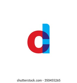 lowercase cl logo, red blue overlap transparent logo