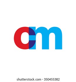 lowercase cm logo, red blue overlap transparent logo