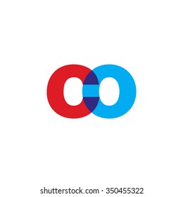 lowercase co logo, red blue overlap transparent logo