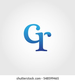 Lowercase cr Logotype. Blue Letter Logo. Letter Abbreviations. Vector Template Element.