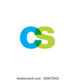 lowercase cs logo, blue green overlap transparent logo