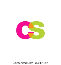 lowercase cs logo, pink green overlap transparent logo, modern lifestyle logo