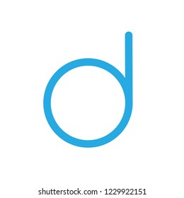 Lowercase D Letter Line Art Logo