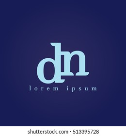 lowercase d and n vector logo. dn initial design template for download