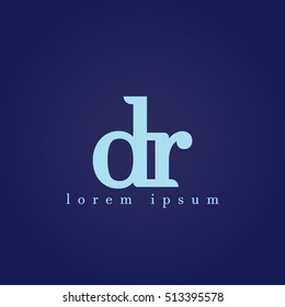 lowercase d and r vector logo. dr initial design template for download