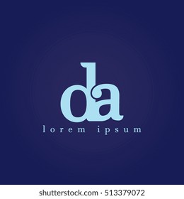 lowercase d and a vector logo. da initial design template for download