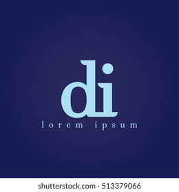 lowercase d and i vector logo. di initial design template for download