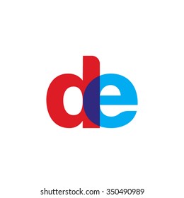 lowercase de logo, red blue overlap transparent logo