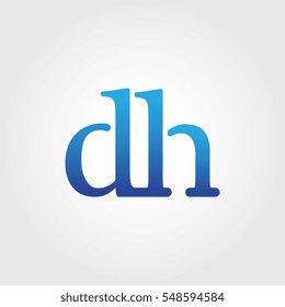 Lowercase dh Logotype. Blue Letter Logo. Letter Abbreviations. Vector Template Element.