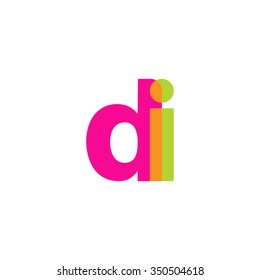 lowercase di logo, pink green overlap transparent logo, modern lifestyle logo