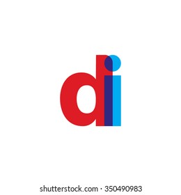 lowercase di logo, red blue overlap transparent logo
