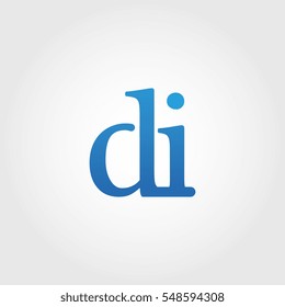 Lowercase di Logotype. Blue Letter Logo. Letter Abbreviations. Vector Template Element.