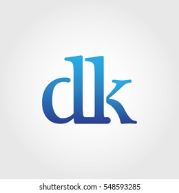 Lowercase dk Logotype. Blue Letter Logo. Letter Abbreviations. Vector Template Element.