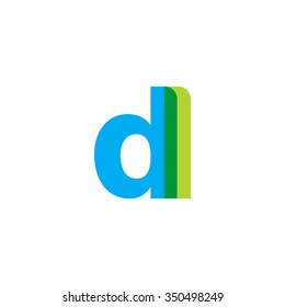 Vektor Stok Lowercase Dl Logo Blue Green Overlap (Tanpa Royalti ...