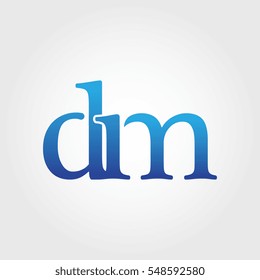 Lowercase dm Logotype. Blue Letter Logo. Letter Abbreviations. Vector Template Element.