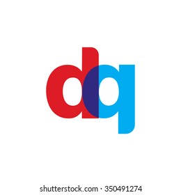 lowercase dq logo, red blue overlap transparent logo