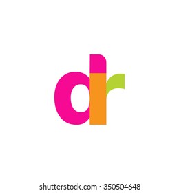 lowercase dr logo, pink green overlap transparent logo, modern lifestyle logo