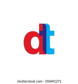 lowercase dt logo, red blue overlap transparent logo